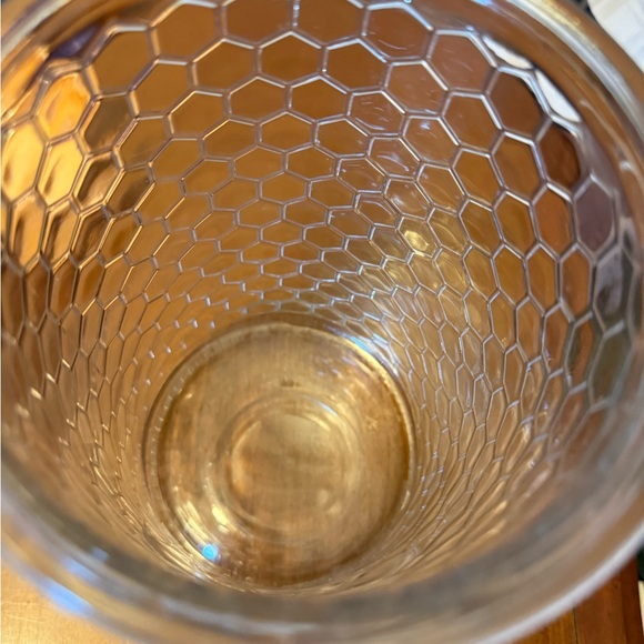 Honeycomb Clear Glass Jar with Lid - Picture 4 of 6